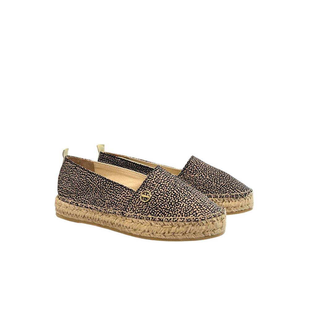 Borbonese Women's Beige Textile Platform Sandals