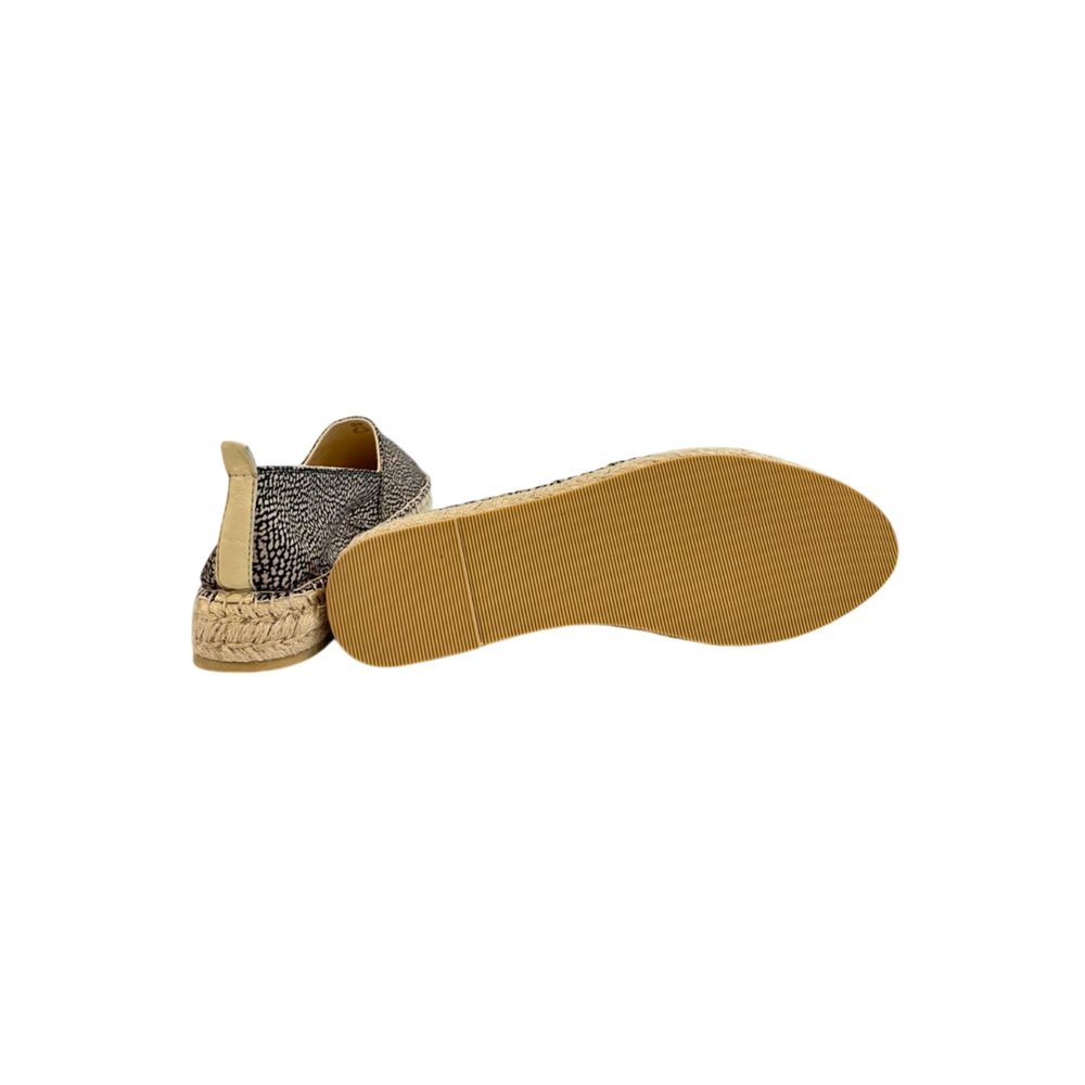 Borbonese Women's Beige Textile Platform Sandals