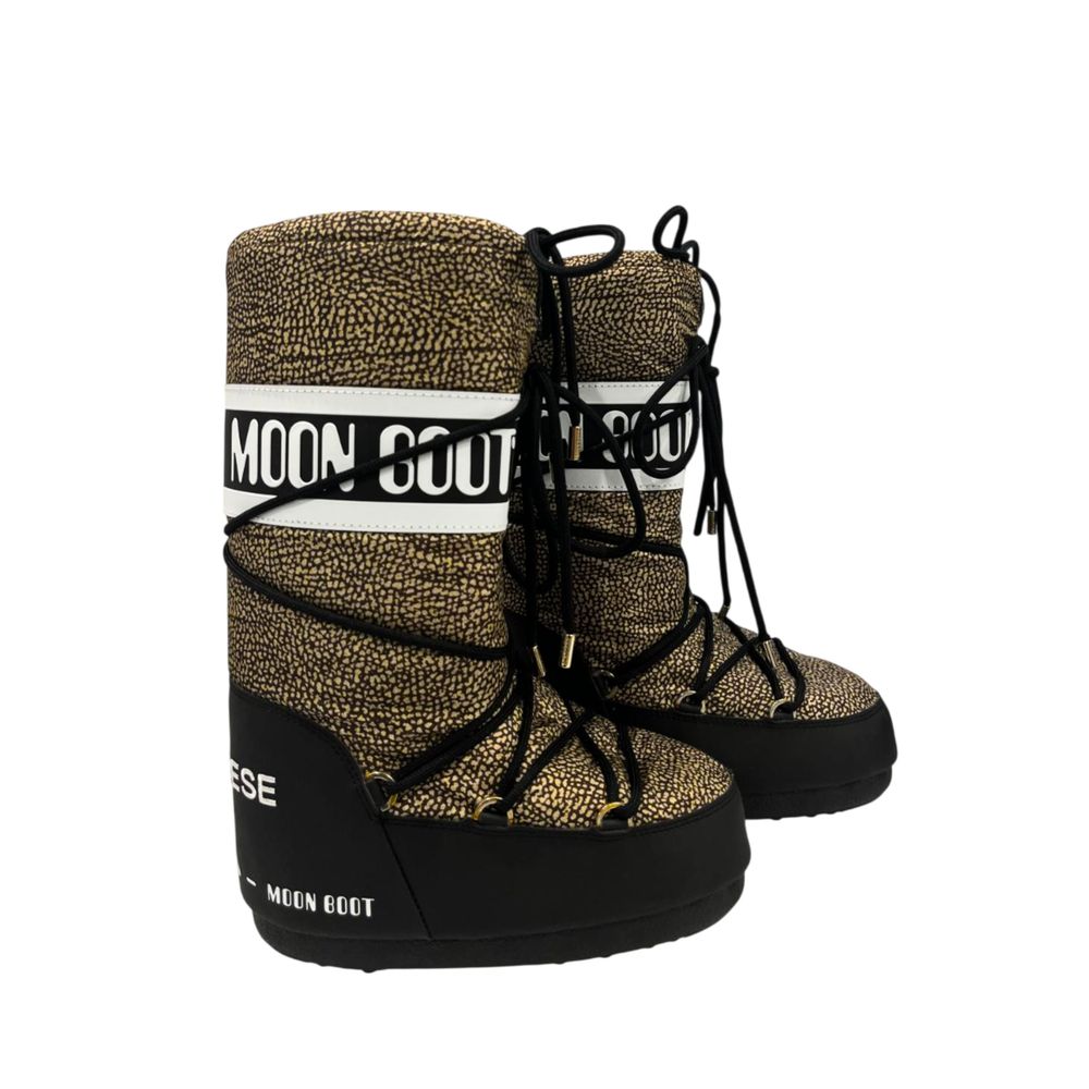 Borbonese Beige Textil-Stiefel für Damen
