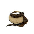 Borbonese Beige Papier Damen Hut mit Schal