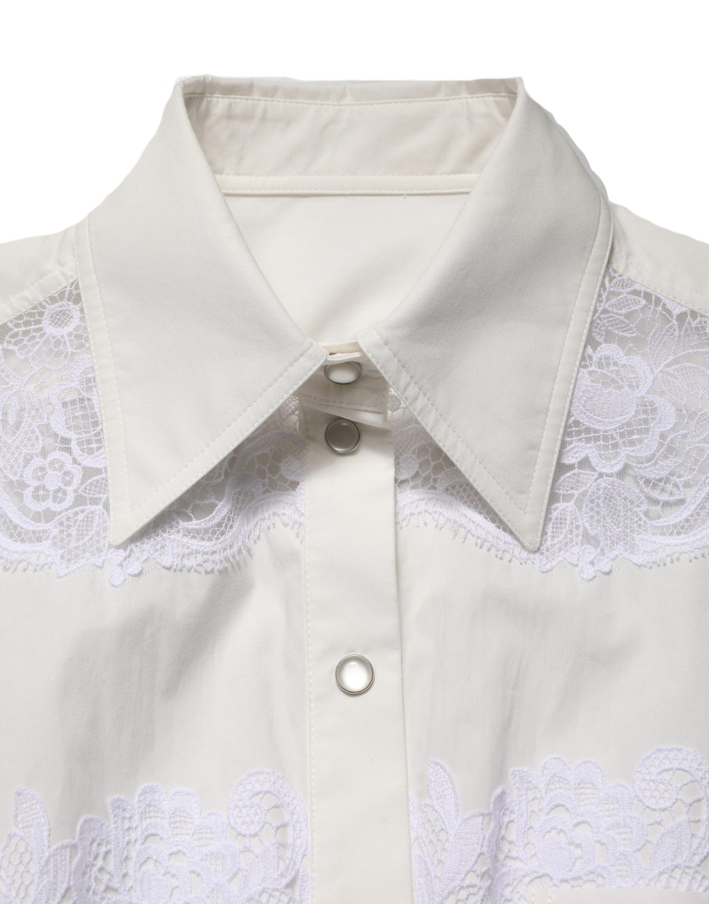 Dolce & Gabbana Jumpsuit aus weißer Baumwolle mit Spitzendetails und langen Ärmeln