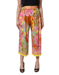 Dolce & Gabbana Mehrfarbige Cropped Hose mit Blumenprint