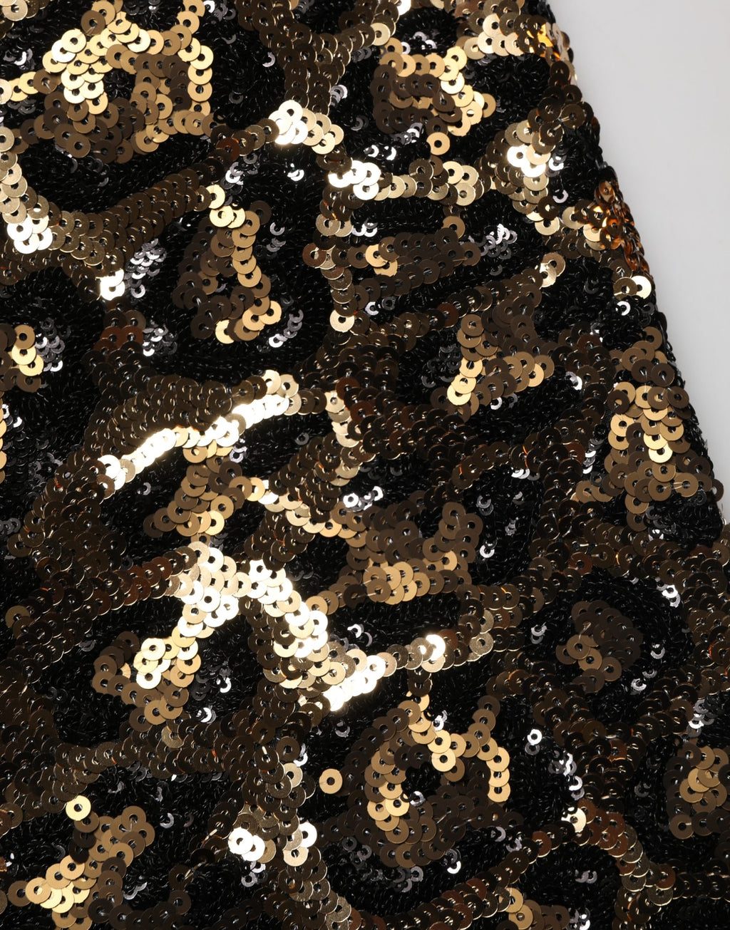 Dolce & Gabbana Gold-farbene Hose mit Leopardenmuster und Pailletten