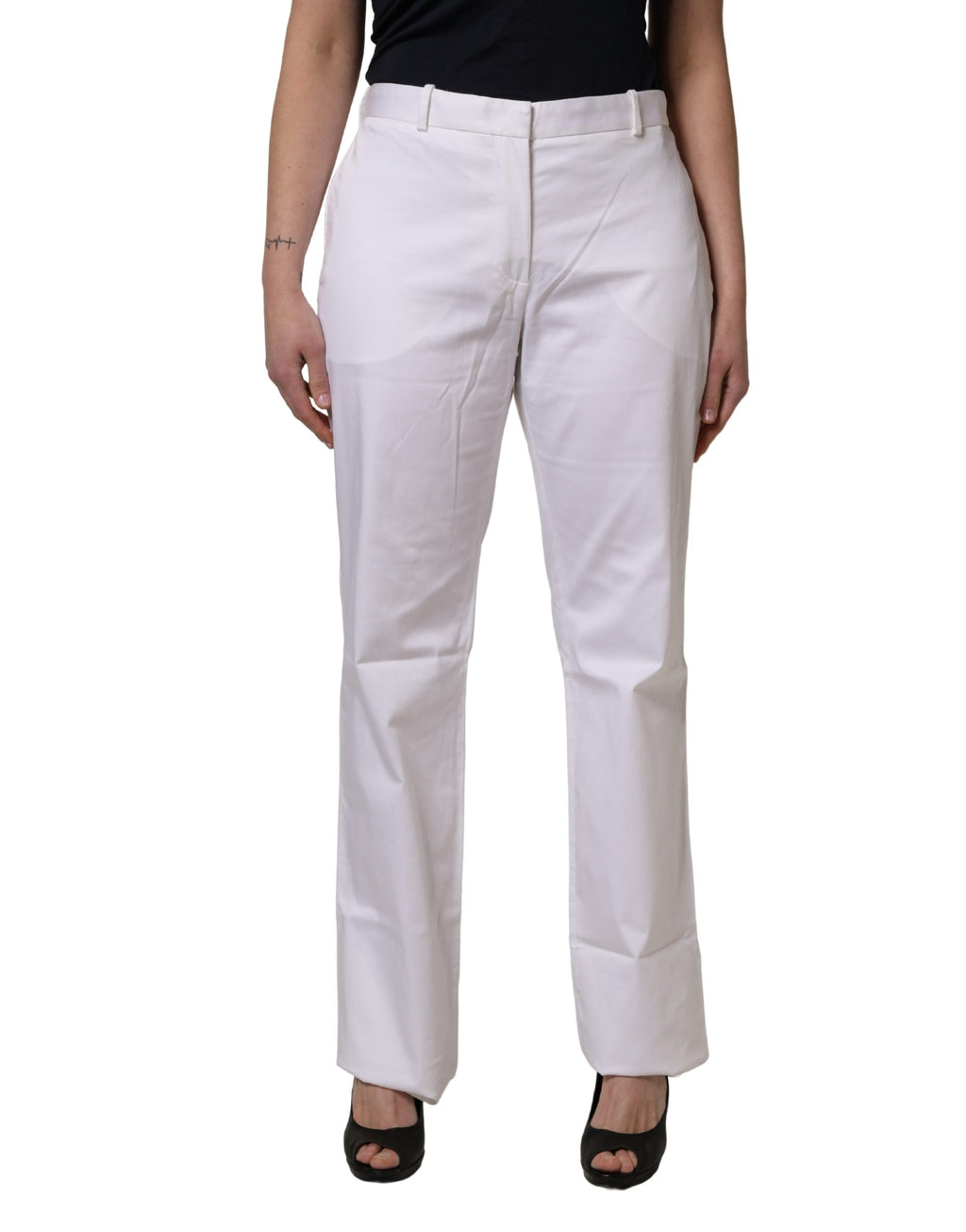 GF Ferre Weiße Chino-Hose mit geradem Bein und mittlerer Taille für Damen