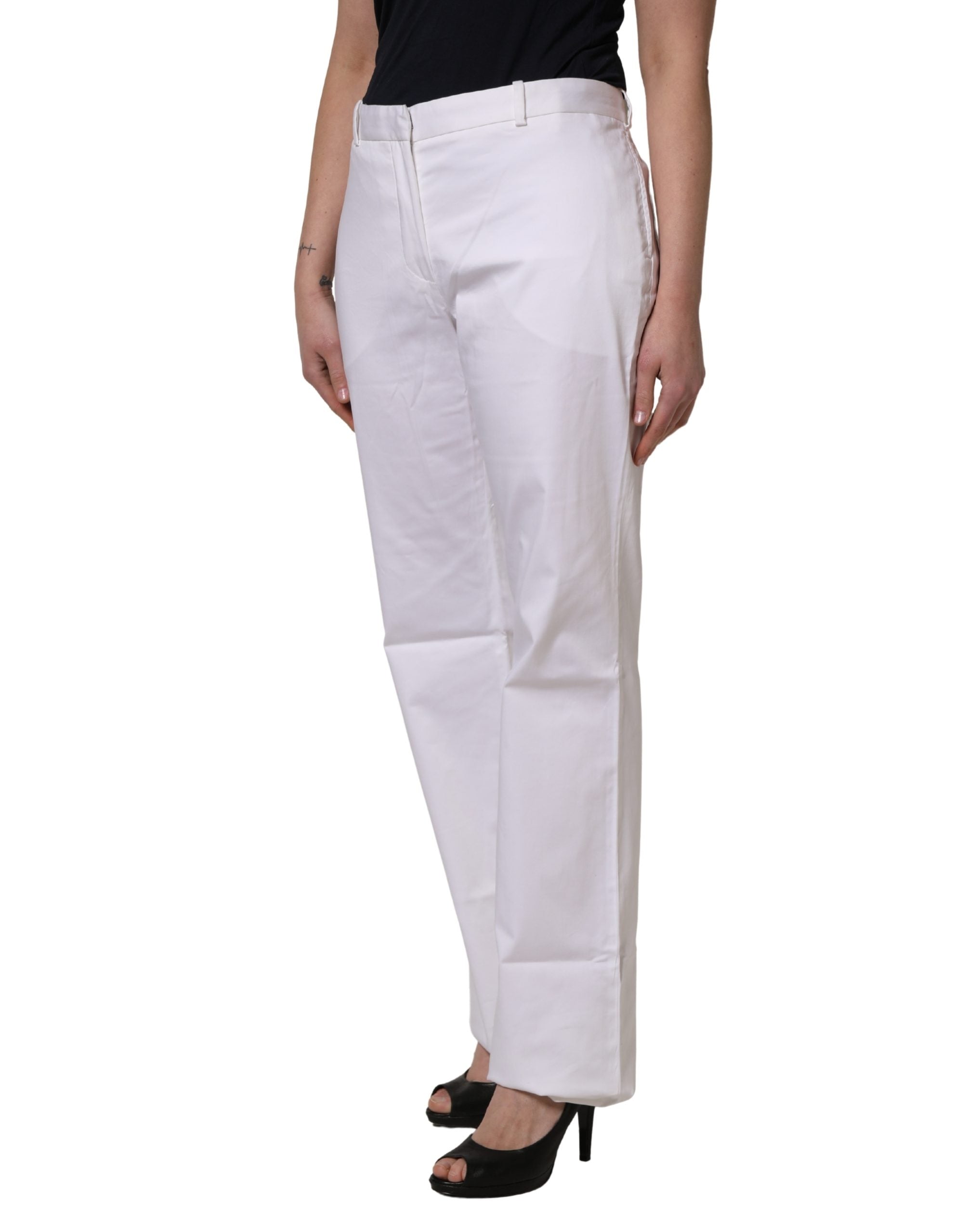 GF Ferre Weiße Chino-Hose mit geradem Bein und mittlerer Taille für Damen
