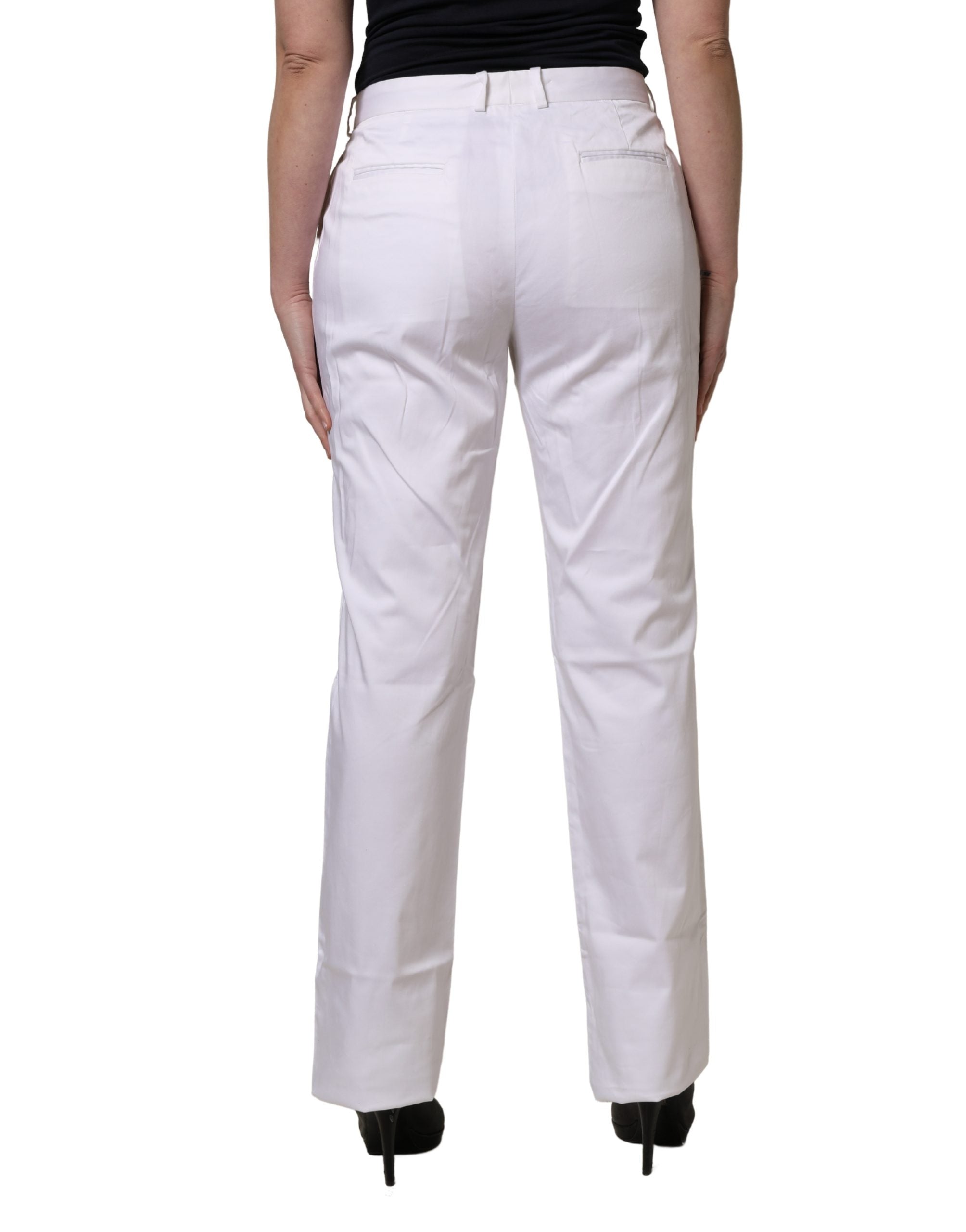 GF Ferre Weiße Chino-Hose mit geradem Bein und mittlerer Taille für Damen