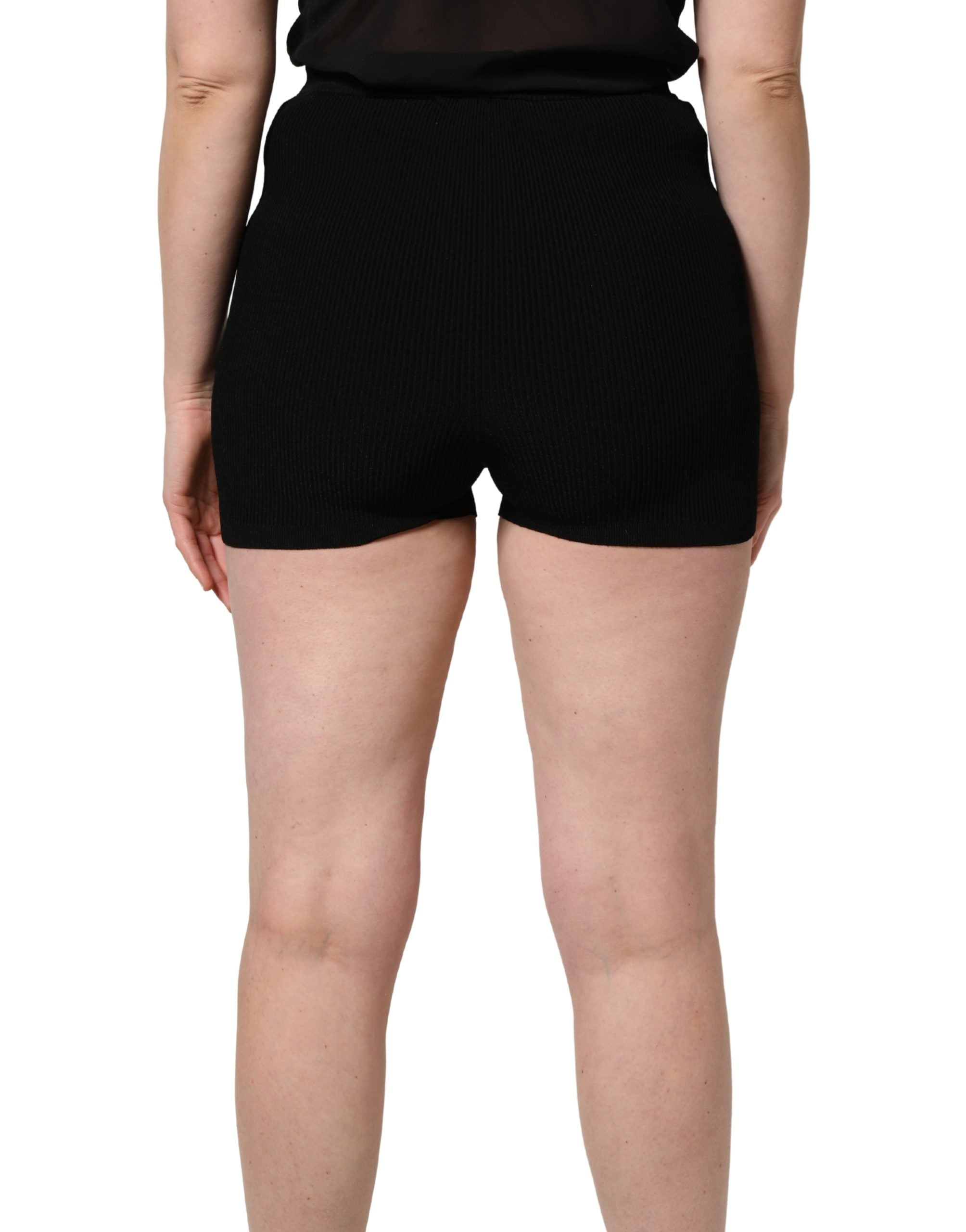 Dolce & Gabbana Schwarze High-Waist-Hotpants aus Viskose