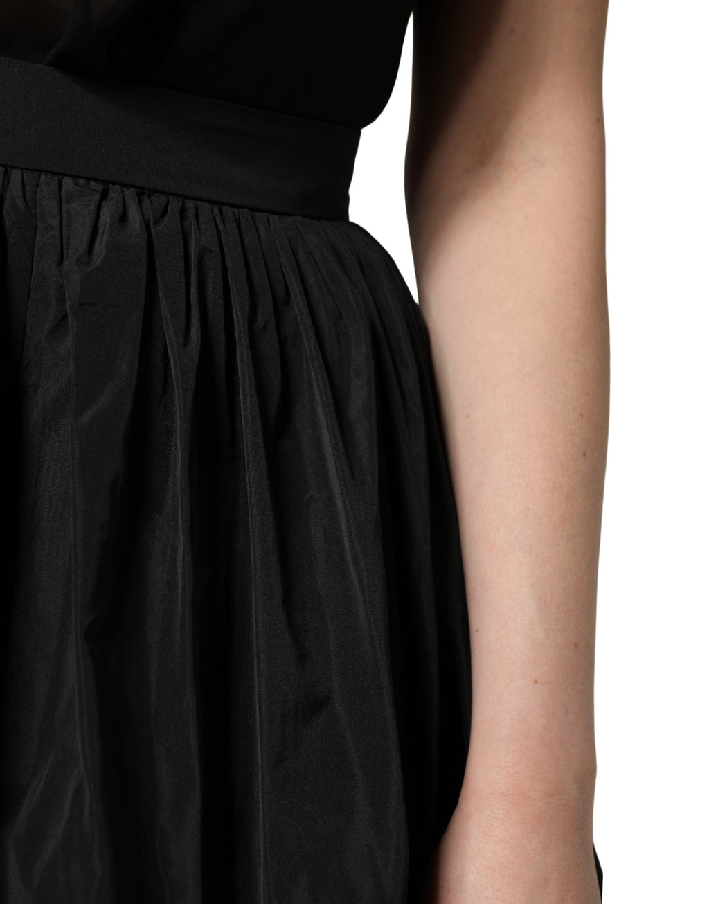 MSGM Schwarzer Maxirock mit hoher Taille und Falten im A-Linien-Schnitt für Damen