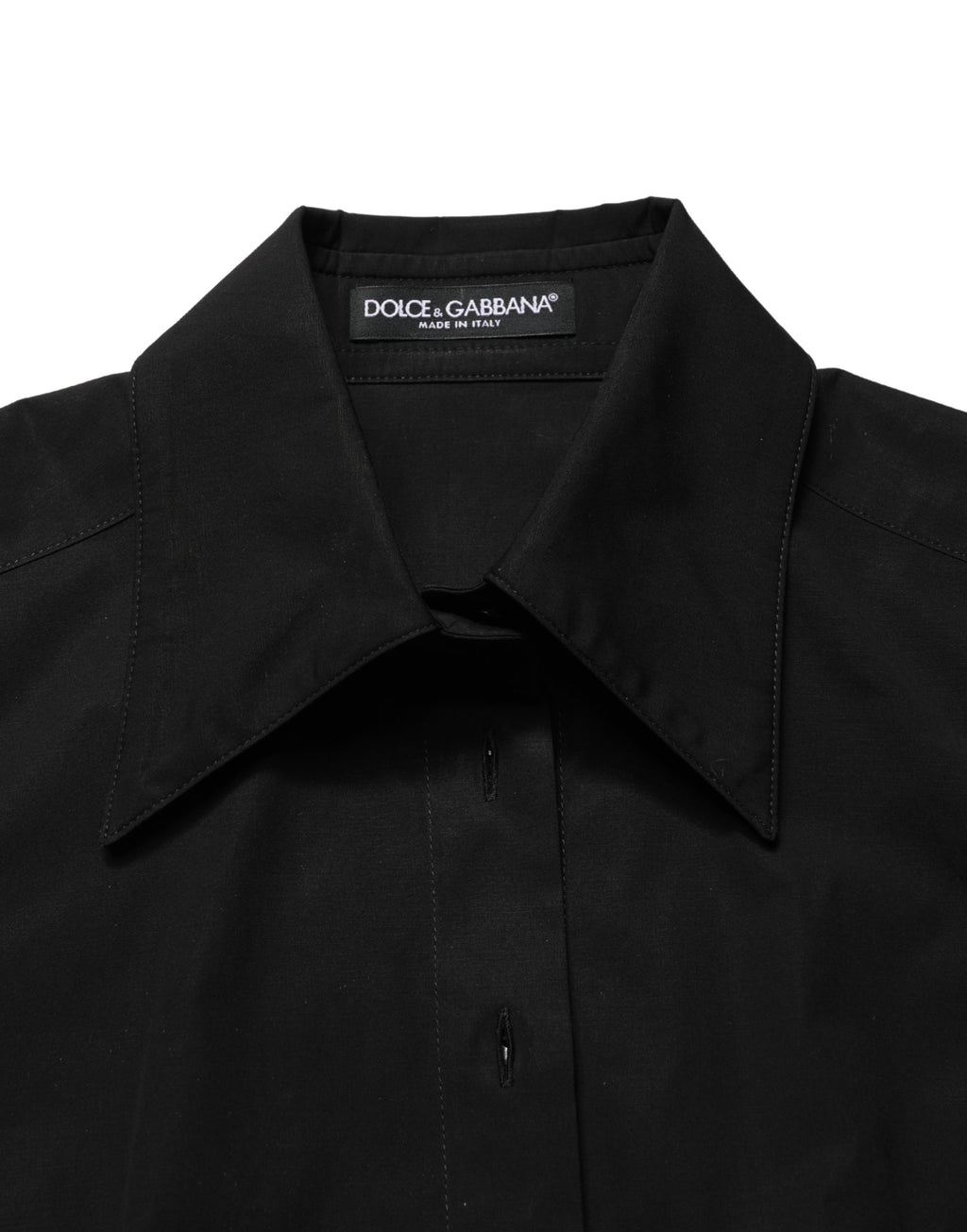Dolce & Gabbana Schwarze ärmellose Bluse aus Baumwolle mit Kragen