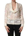 Dolce & Gabbana Seidenbluse mit floralem Muster und dezentem Sheer-Effekt in Off-White