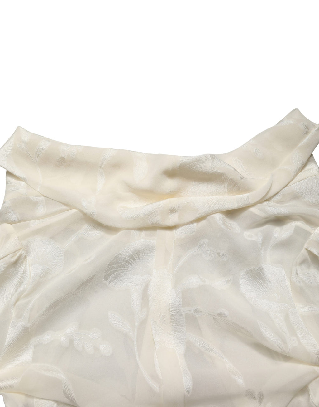 Dolce & Gabbana Seidenbluse mit floralem Muster und dezentem Sheer-Effekt in Off-White