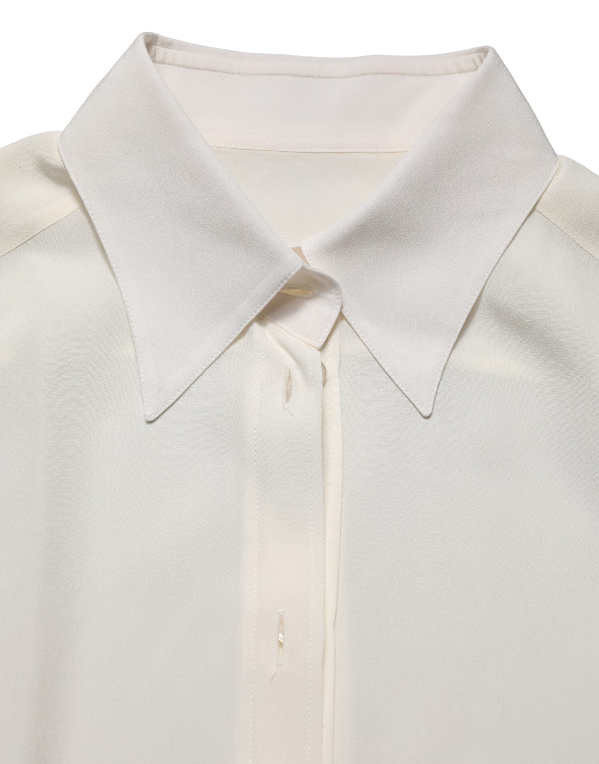 Dolce & Gabbana Weiße Bluse mit Kragen und langen Ärmeln