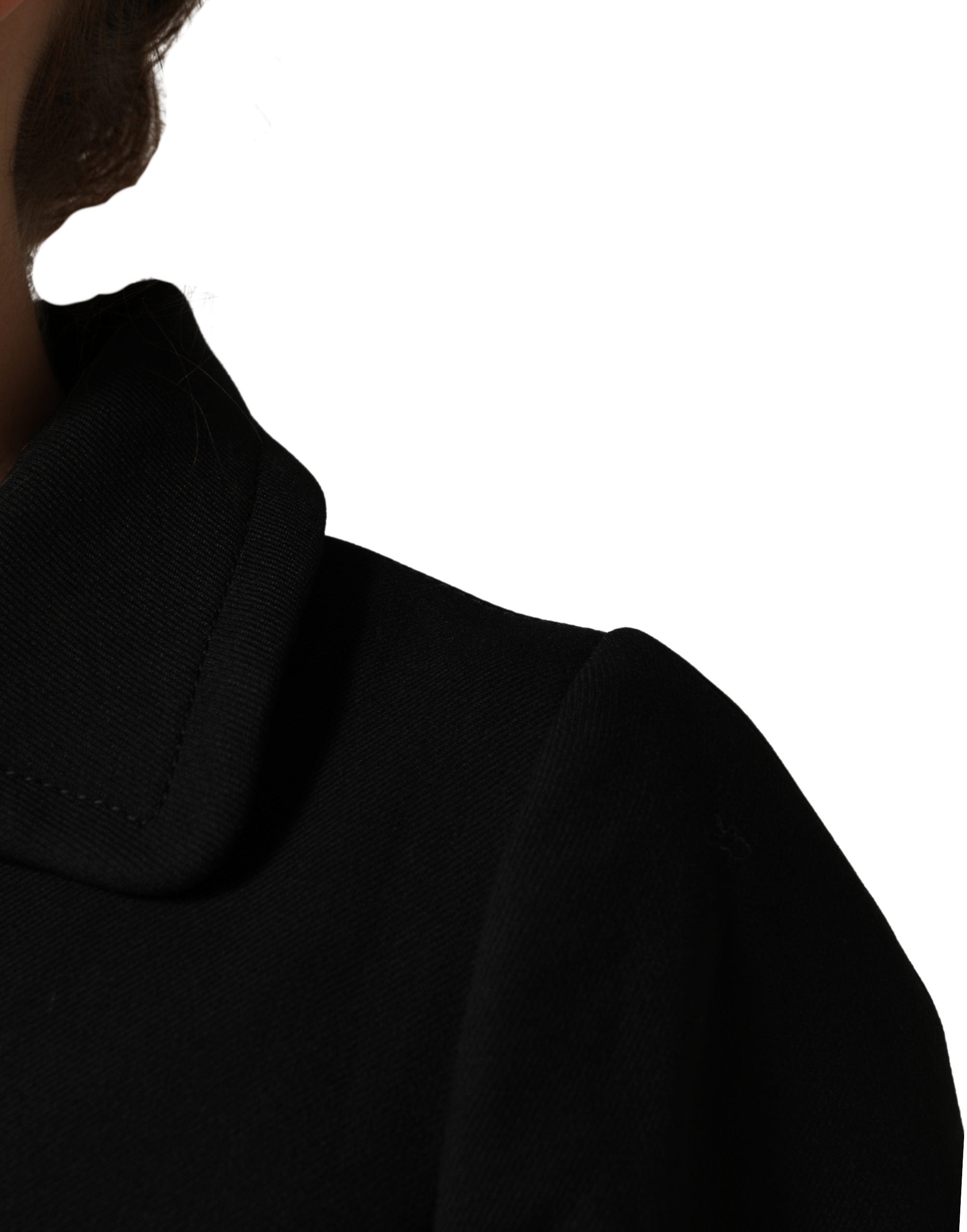 Dolce & Gabbana Schwarze Kurzarmbluse mit Kragen, Cropped