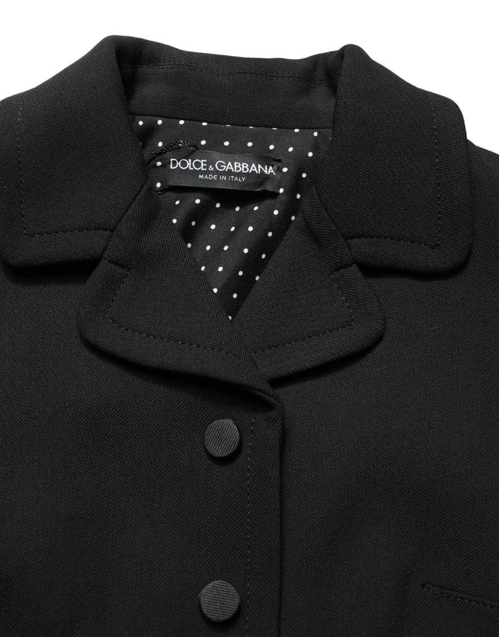 Dolce & Gabbana Schwarze Kurzarmbluse mit Kragen, Cropped