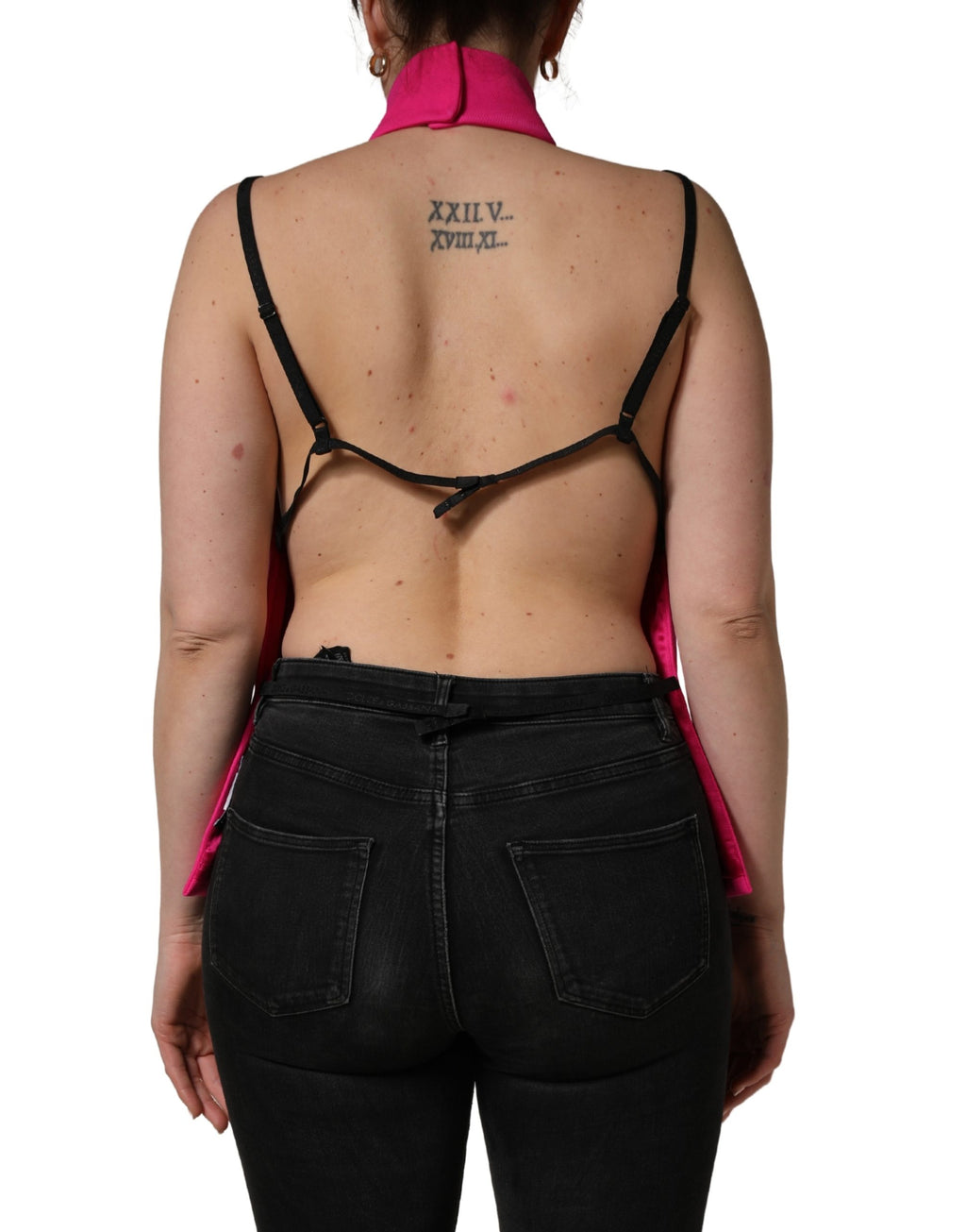 Dolce & Gabbana Ärmelloses Neckholder-Top aus Wolle in Hot Pink