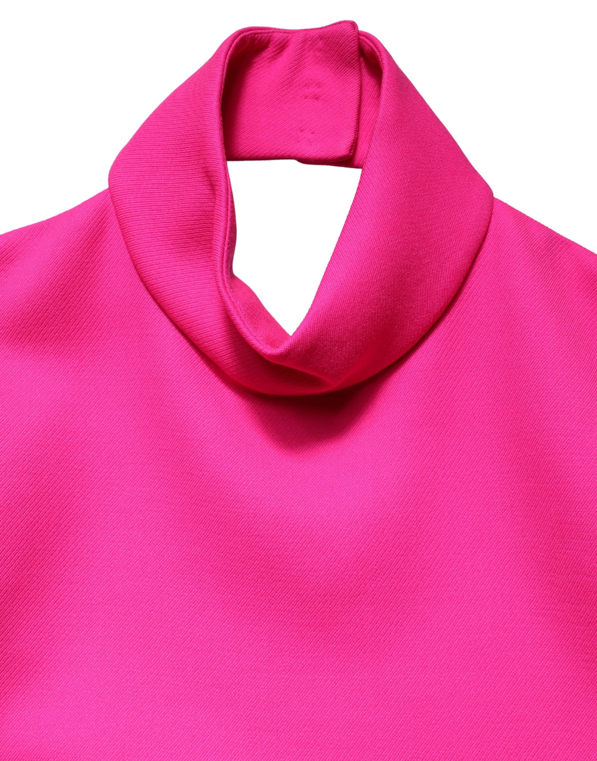 Dolce & Gabbana Ärmelloses Neckholder-Top aus Wolle in Hot Pink