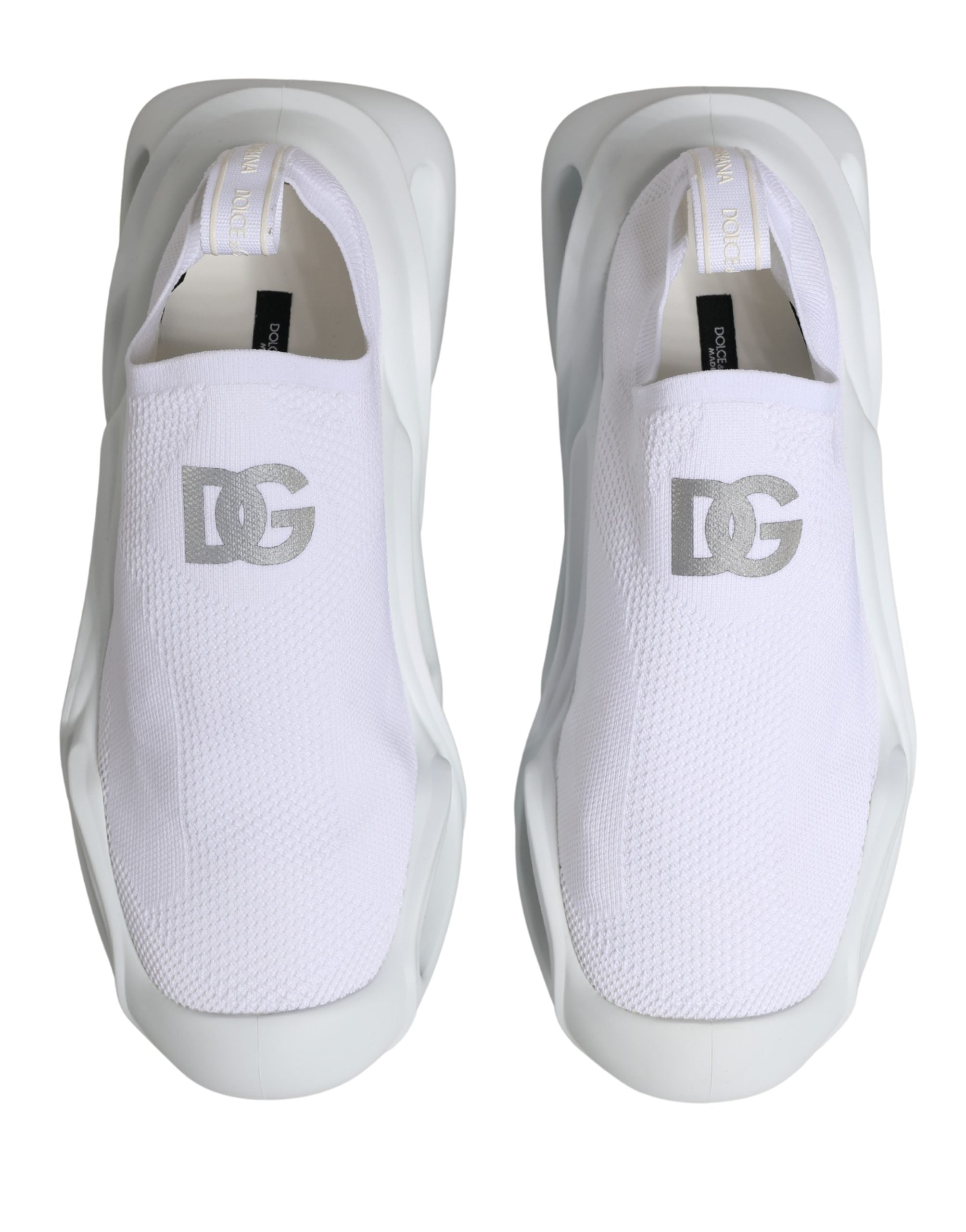 Dolce & Gabbana Weiß Slip On Wave Low Top Turnschuhe Schuhe