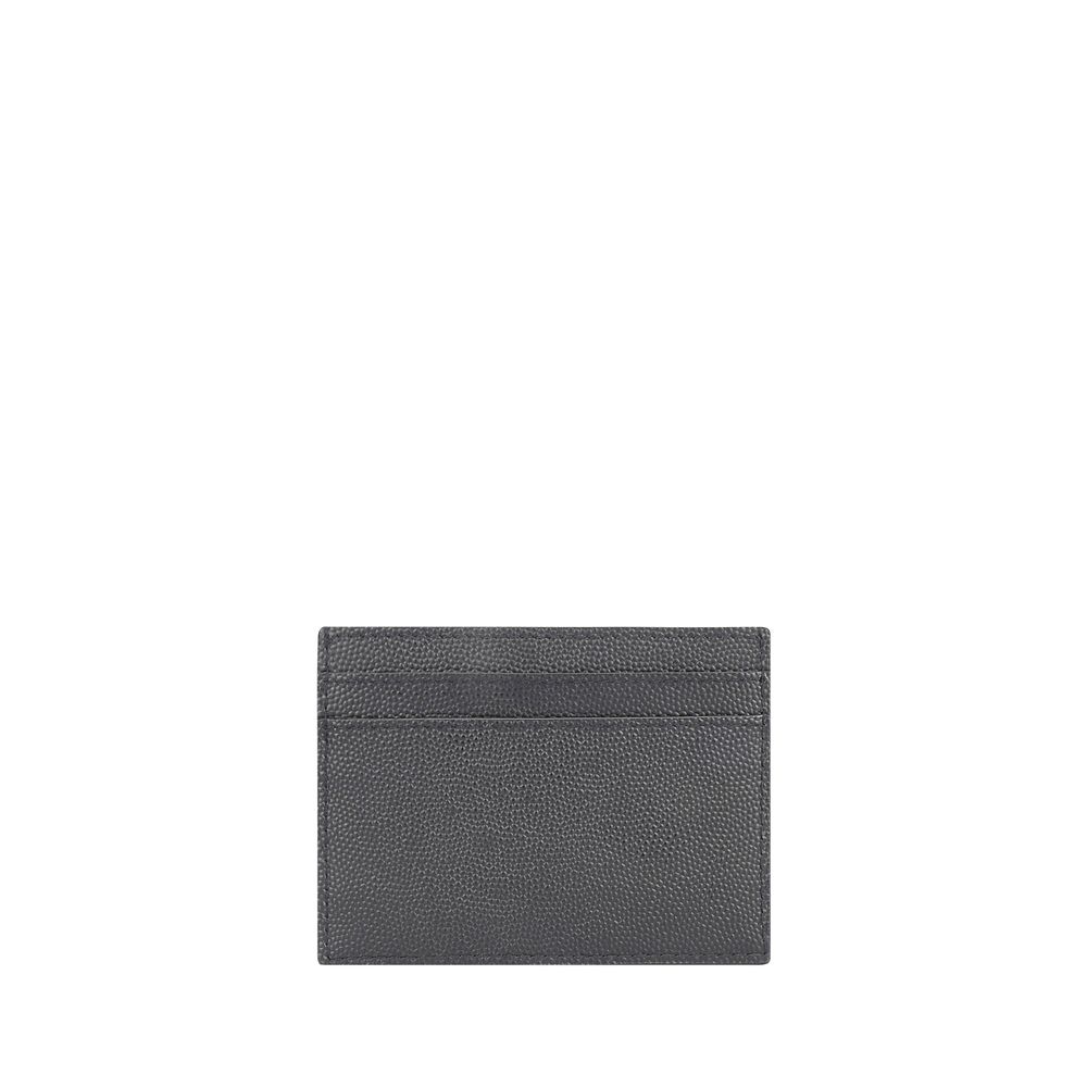 Saint Laurent Graue Kalbsleder Bos Taurus Geldbörse