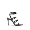 Saint Laurent Black Calf Leather Bos Taurus Stiletto Sandals