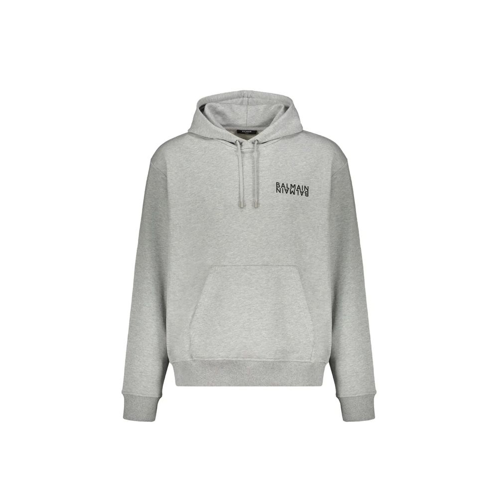 Balmain Grey Cotton Hoodie