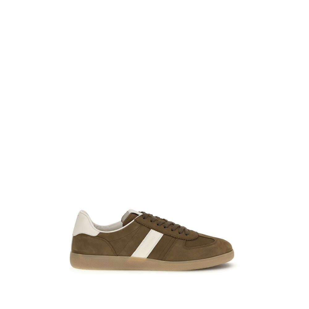 Tom Ford Brown Calf Leather Bos Taurus Low-Top Sneakers