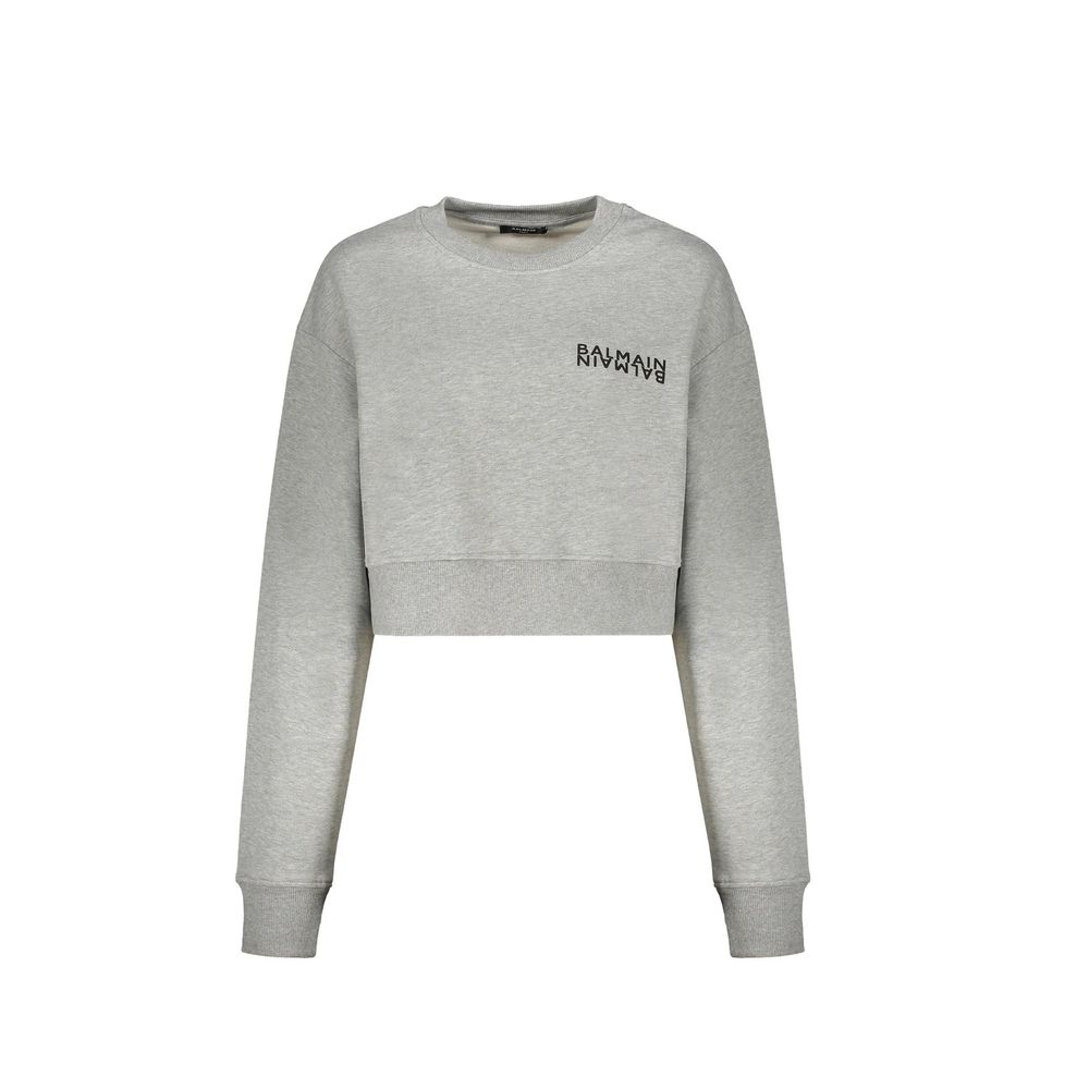 Balmain Graues Baumwoll-Sweatshirt