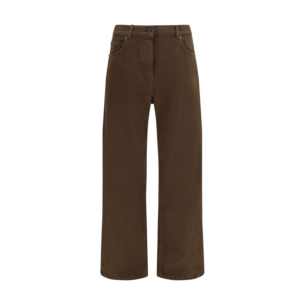 The Row Braune Baumwolljeans mit geradem Bein