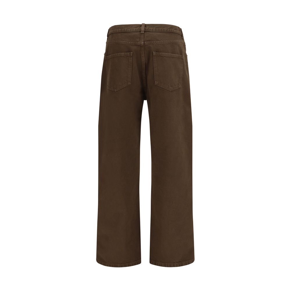 The Row Braune Baumwolljeans mit geradem Bein
