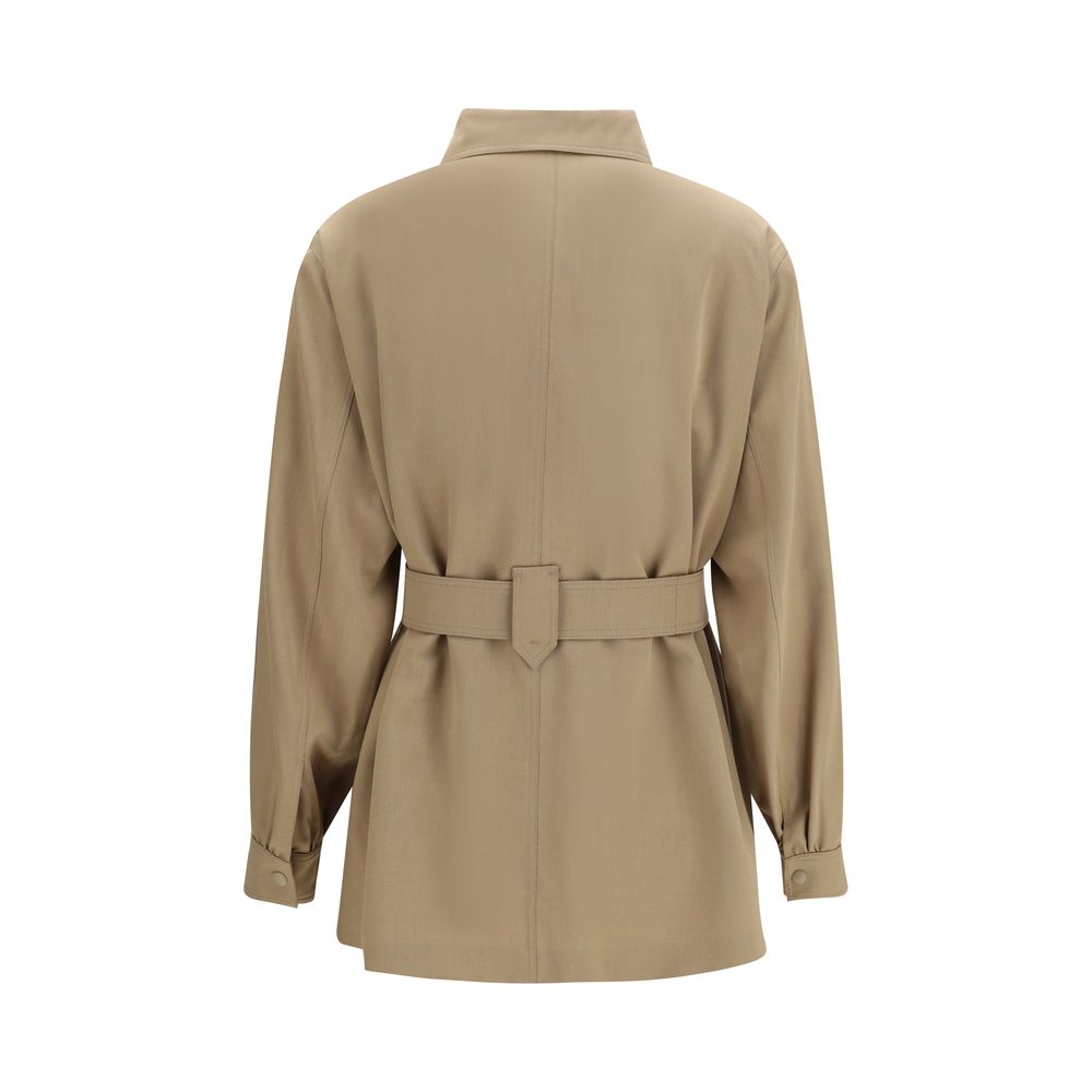 Max Mara Brown Wool Fleece Coat