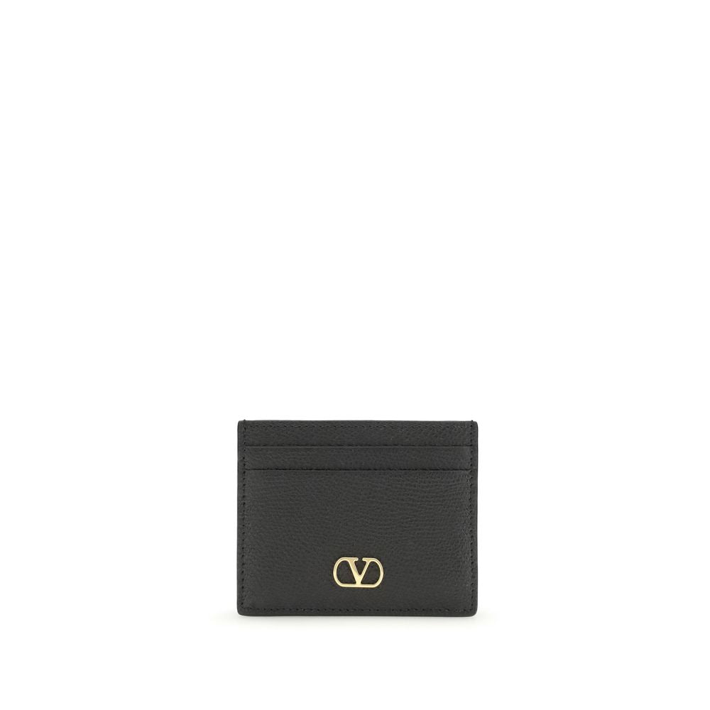 Valentino Garavani Schwarzes Kalbsleder Bos Taurus Portemonnaie