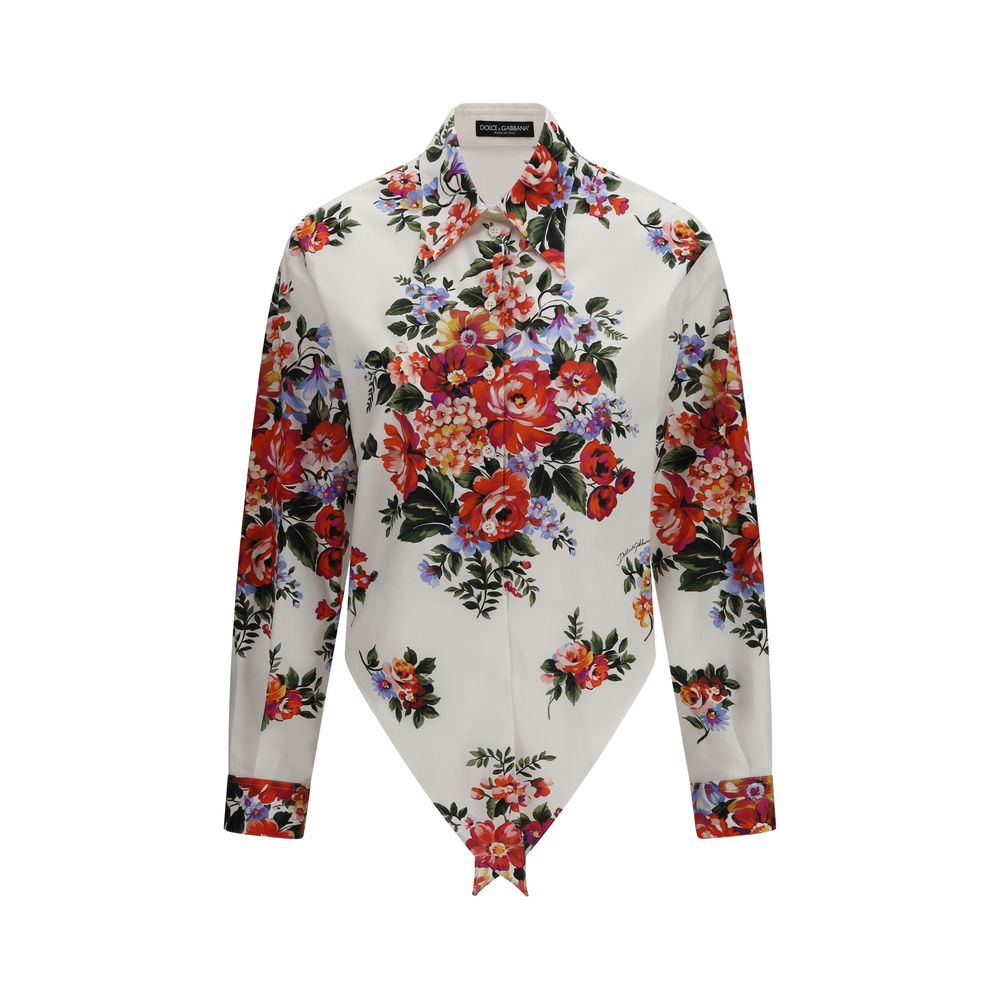 Dolce & Gabbana Mehrfarbiges Baumwollhemd mit Muster
