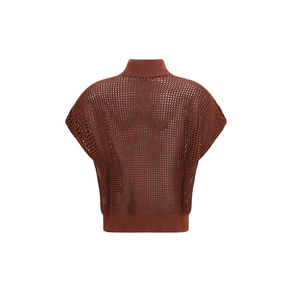 Brunello Cucinelli Bordeaux Baumwoll-Sweatshirt