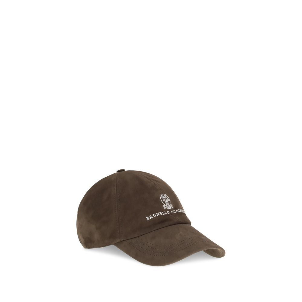 Brunello Cucinelli Brauner Kalbsleder Bos Taurus Cap (Baseballkappe)
