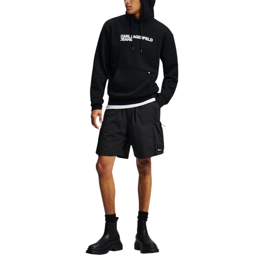 Karl Lagerfeld Schwarzer Baumwoll-Hoodie