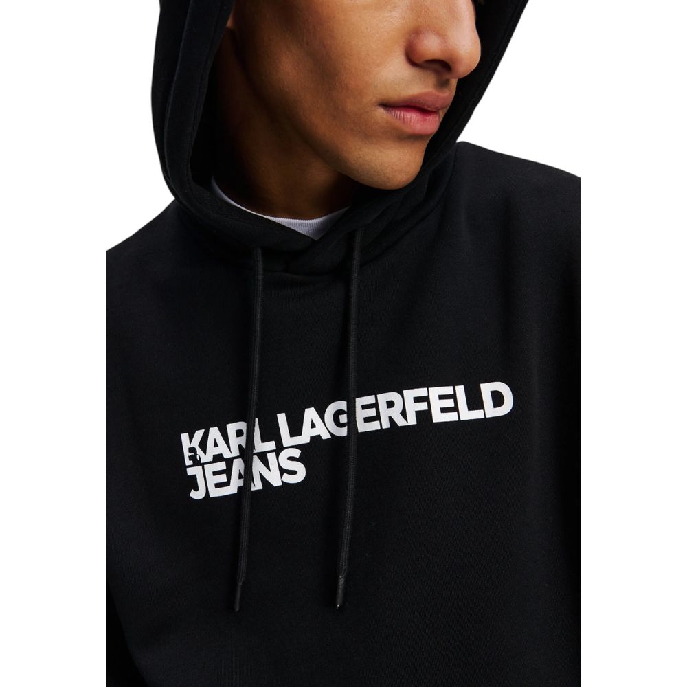 Karl Lagerfeld Schwarzer Baumwoll-Hoodie