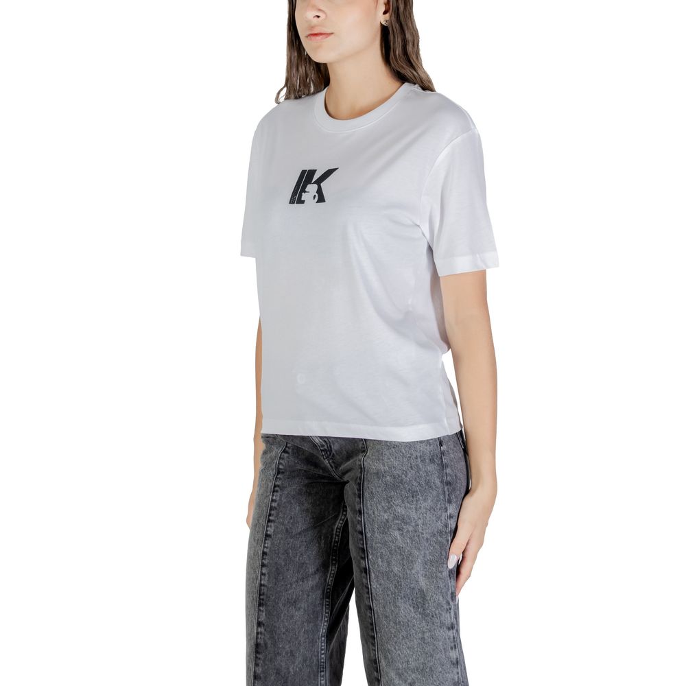 Karl Lagerfeld Weißes Baumwoll-T-Shirt