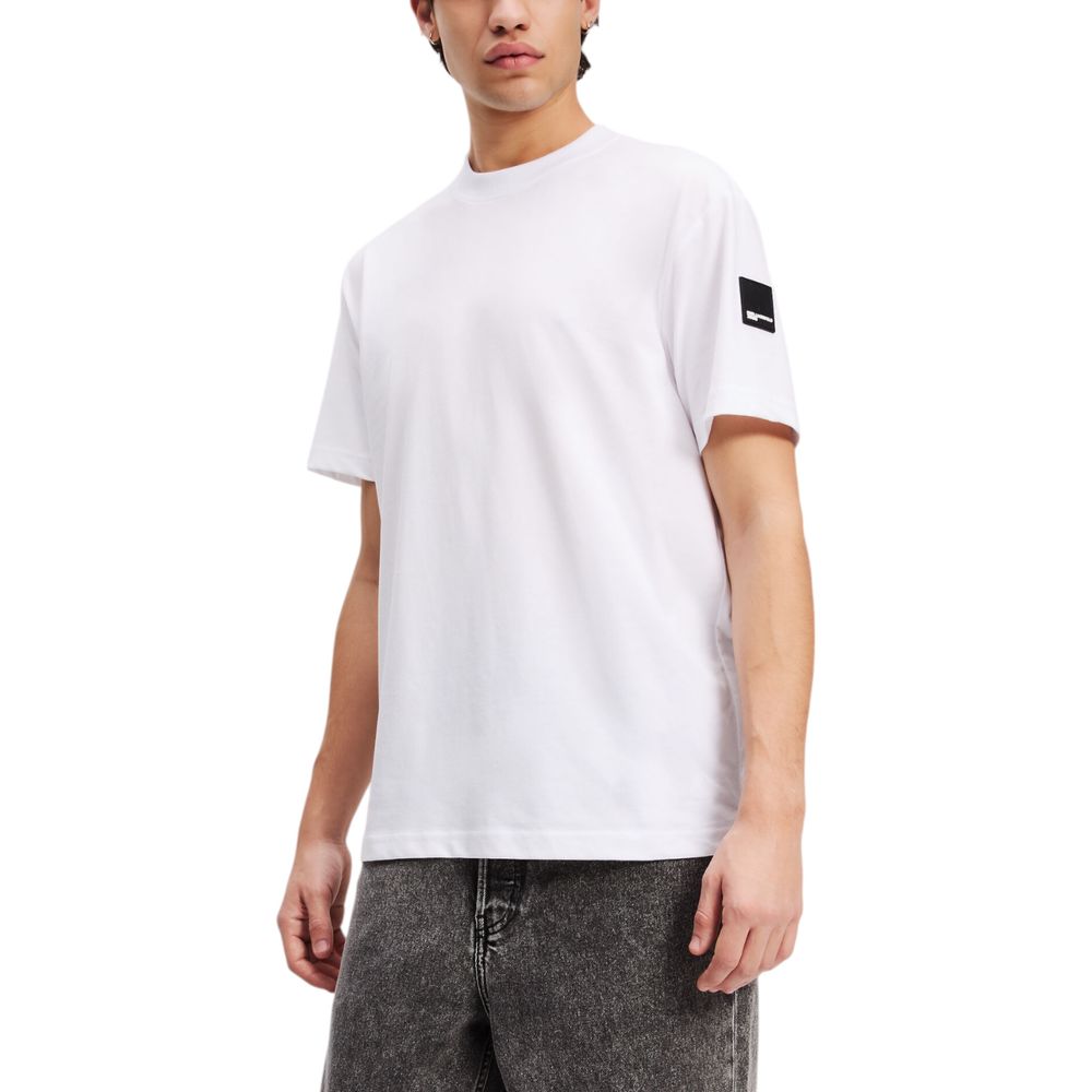 Karl Lagerfeld Weißes Baumwoll-T-Shirt