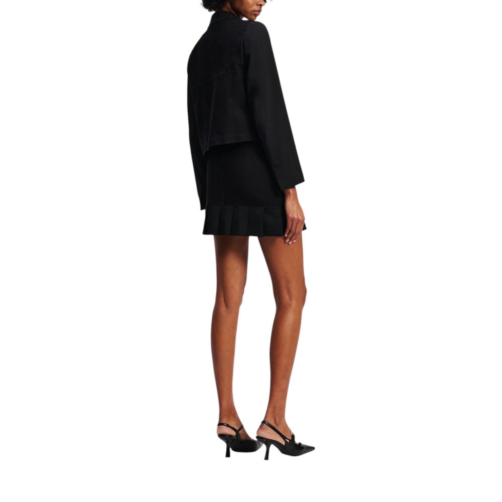 Karl Lagerfeld Black Cotton Miniskirt