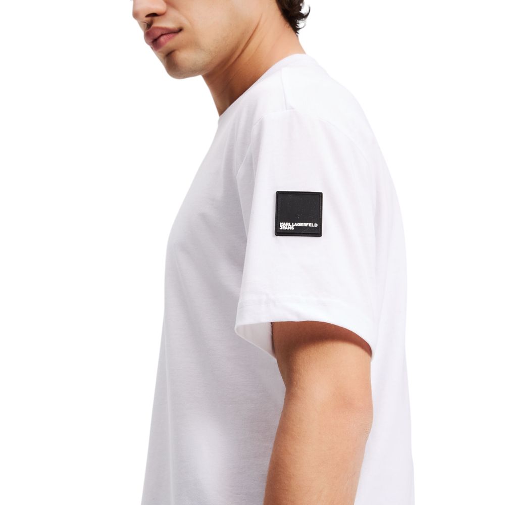 Karl Lagerfeld Weißes Baumwoll-T-Shirt