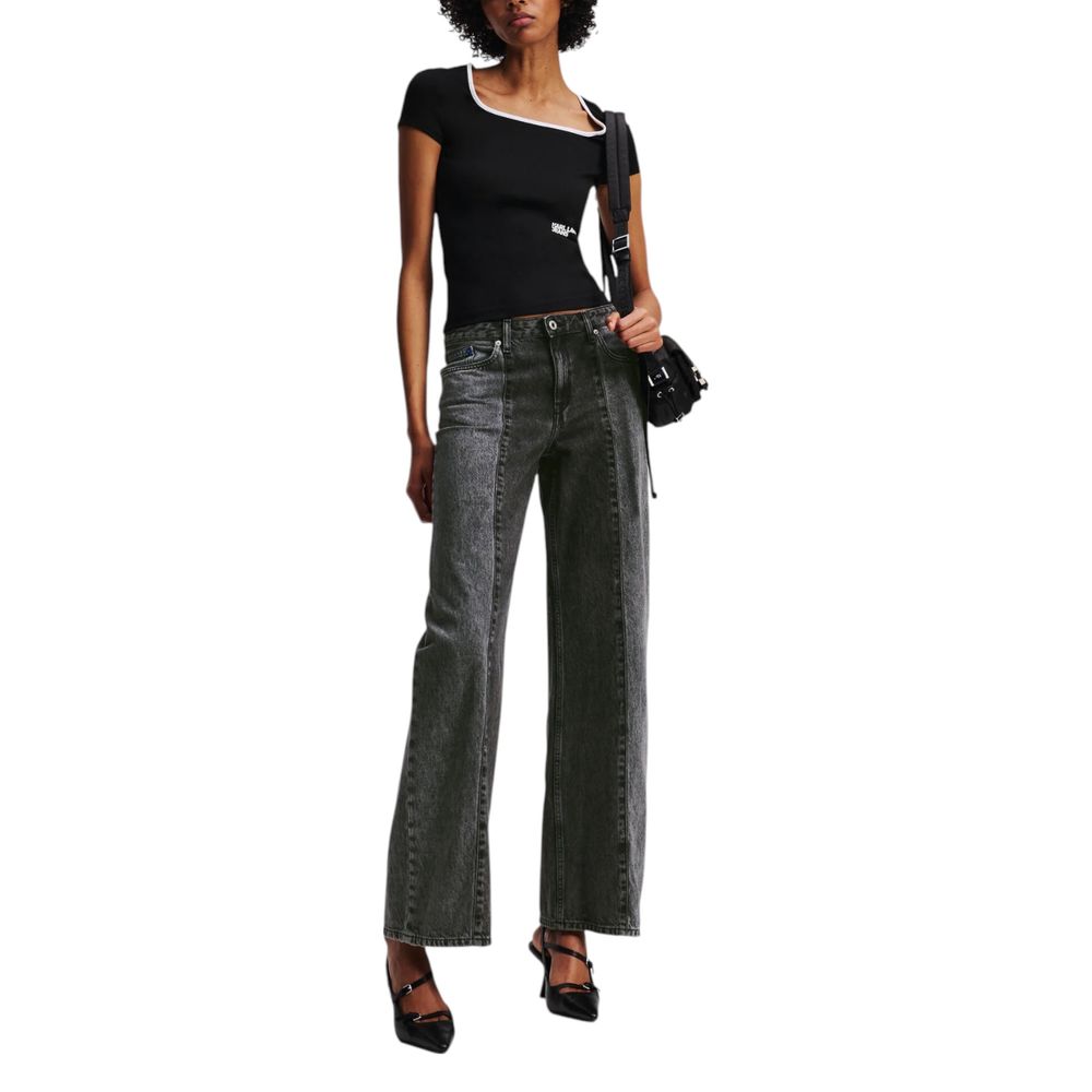 Karl Lagerfeld Relaxed Fit Black Cotton Jeans