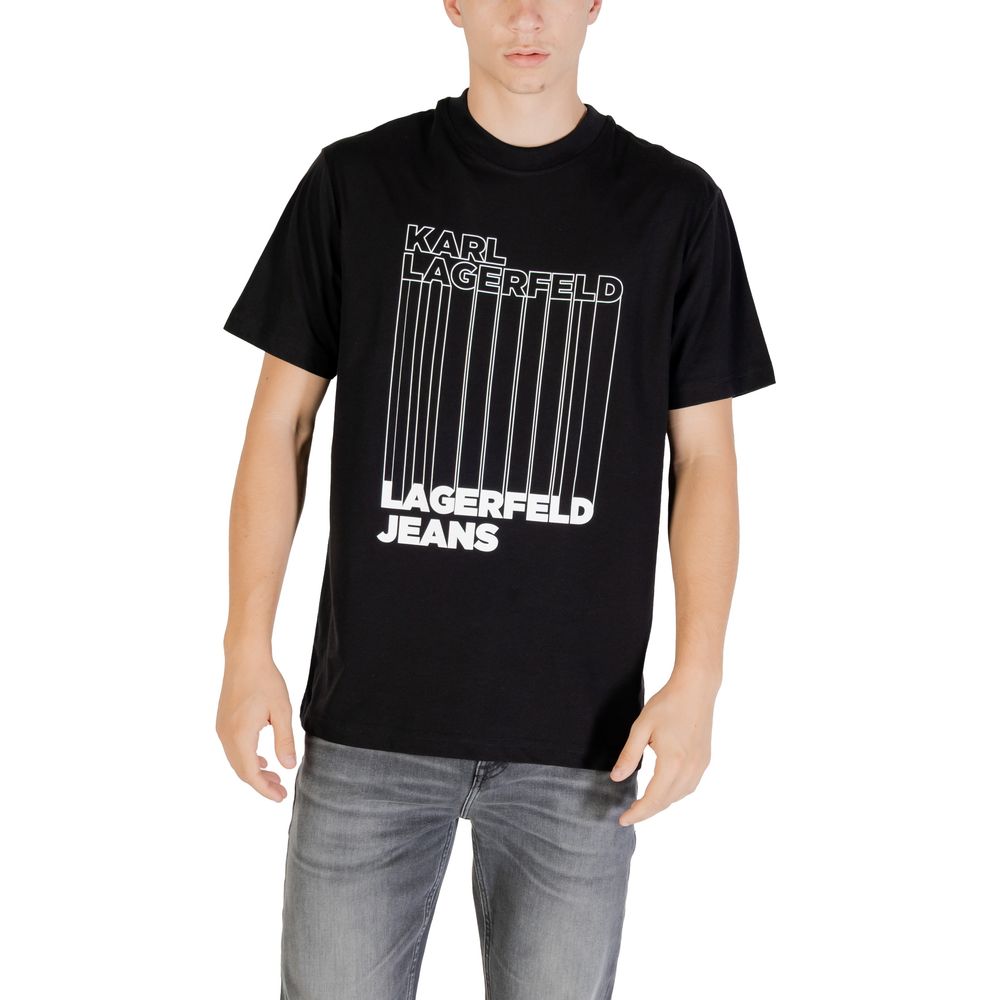 Karl Lagerfeld Schwarzes Bio-Baumwoll-T-Shirt