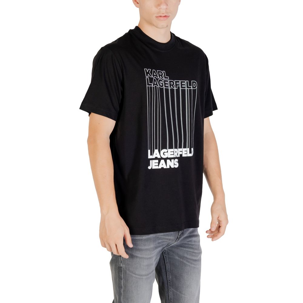 Karl Lagerfeld Schwarzes Bio-Baumwoll-T-Shirt