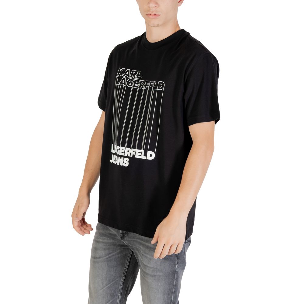 Karl Lagerfeld Schwarzes Bio-Baumwoll-T-Shirt