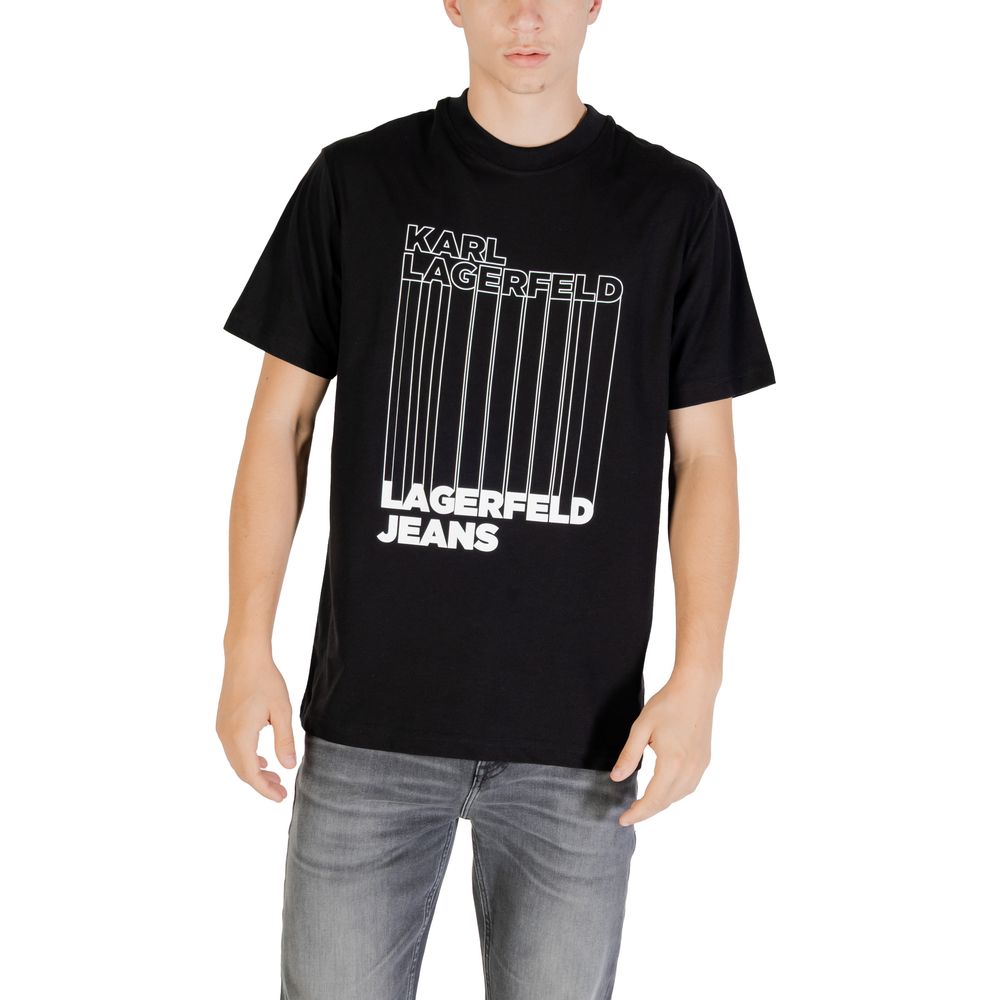 Karl Lagerfeld Schwarzes Bio-Baumwoll-T-Shirt