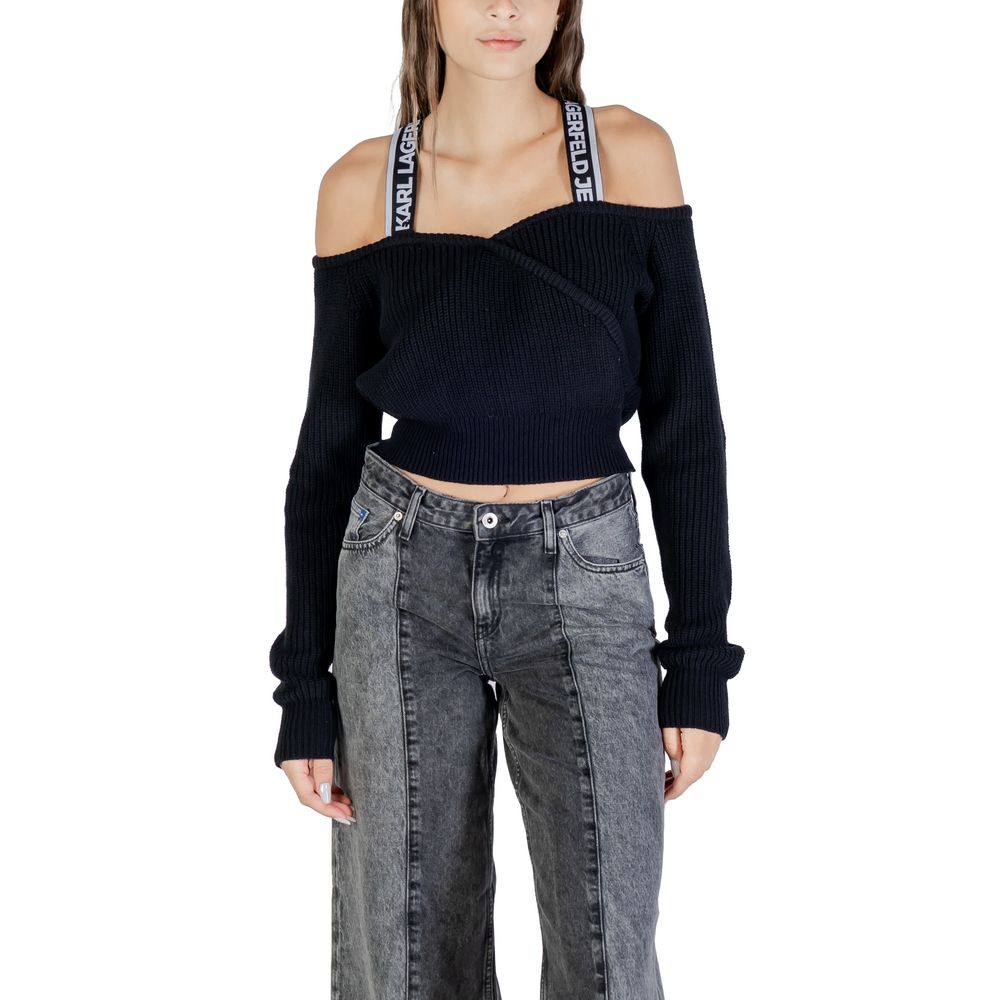 Karl Lagerfeld Schwarzer Baumwoll-Sweatshirt
