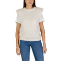 ICHI Cream Sleeveless Polyester Sweater