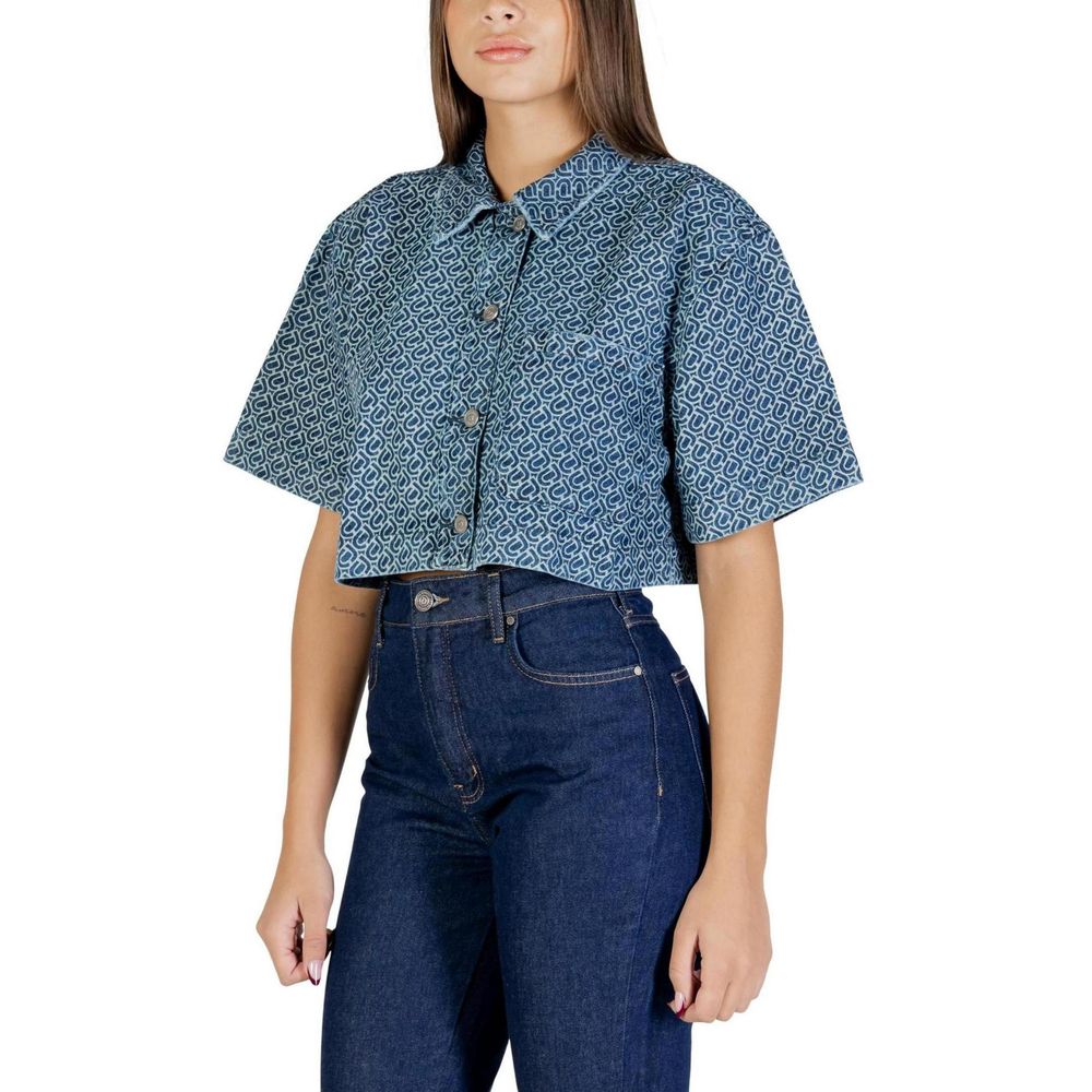 Colcci Blaues Baumwoll-Kurzarmhemd