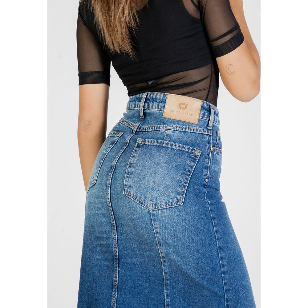 Colcci Langer blauer Baumwollrock