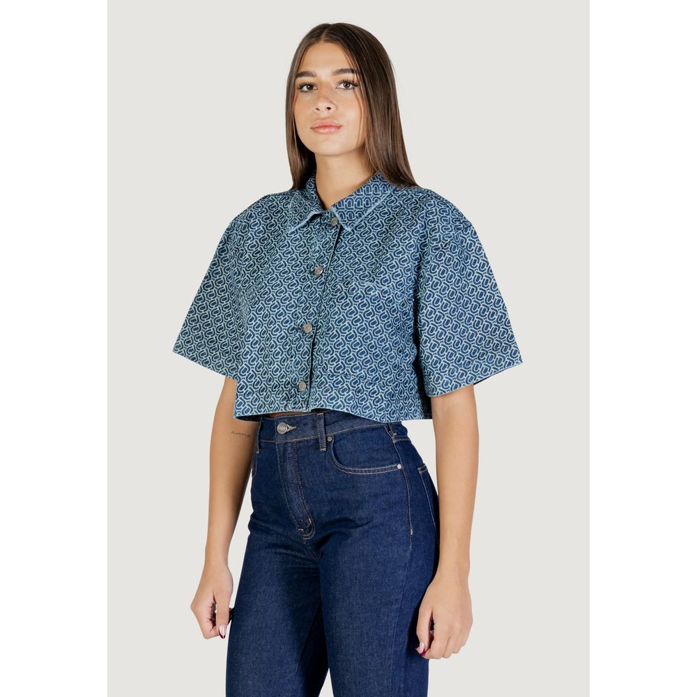 Colcci Blaues Baumwoll-Kurzarmhemd