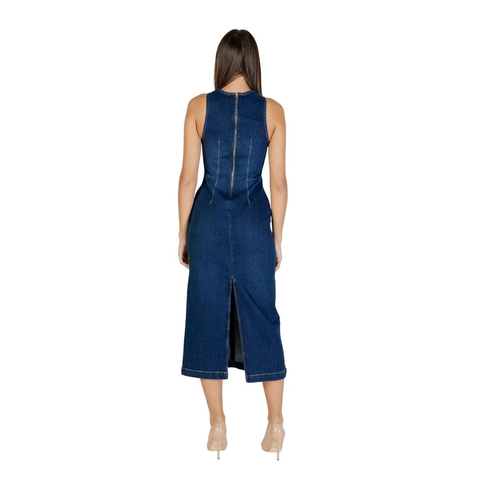 Colcci Langes blaues Baumwollkleid